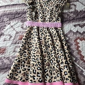 Leopard Print Dress with Pink Accents